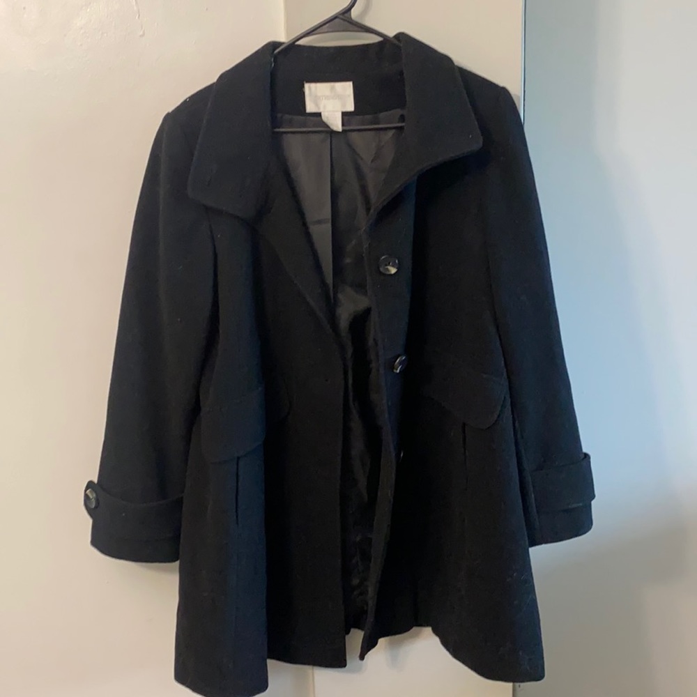 Lightly worn worthington petite medium black coat